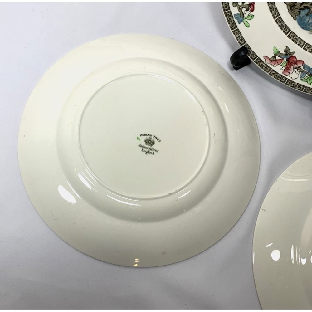 Johnson Brothers Indian Tree Dinner Plates x4 England Ironstone VERY GOOD - Picture 6 of 13